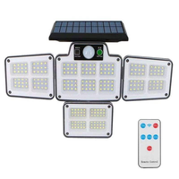 Lámpara de Seguridad Solar con Sensor de Movimiento para Exteriores, IP65, 228 LED, para Jardín y Patio, con Control Remoto y Regulable