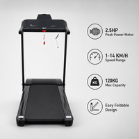 Tapis roulant électrique pliable portable à prix d'usine, moteur 1,25 CV/2,5 CV, écran LED, 3 niveaux d'inclinaison, vitesse 1~14 km/h, capacité 120 kg