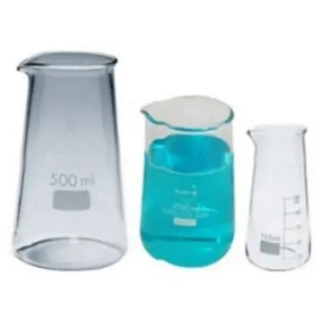 Vaso de vidrio de laboratorio cristalería forma baja 50ml 250ml 600ml vaso de vidrio con pico