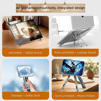 Support Magnétique Pliable Portable en Aluminium 17,3 Pouces Compatible avec Support Magnétique Multi-Modes et Fonction Perche à Selfie 2026