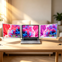 Nouvelle Offre 2026 : Écran Triple 16 Pouces Ultra-Fin pour Ordinateur Portable – Extension d'Écran Externe 1200p Compatible Windows et Mac