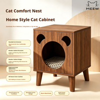 Lit-cave moderne en bois massif pour chat, table d'appoint décorative pour animaux de compagnie, cachette confortable pour chat pour salon et chambre à coucher, vente en gros