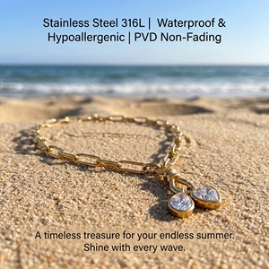 Collier avec pendentif <span class=keywords><strong>en</strong></span> zircon personnalisé, acier inoxydable 316L, étanche, hypoallergénique, chaîne <span class=keywords><strong>en</strong></span> or PVD pour femmes - Product Image 4