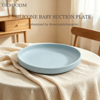 Nouvelles assiettes classiques en silicone à ventouse pour bébés et jeunes enfants, sans BPA, assiettes bébé avec ventouse, plats plus profonds pour tout-petits, compatibles micro-ondes