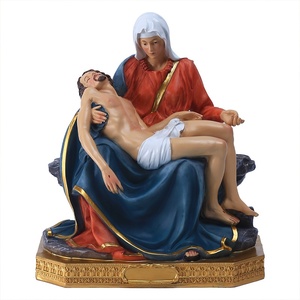 Statuette religieuse chrétienne de la Vierge Marie tenant Jésus, en résine peinte à la main, style classique haut de gamme, cadeau d'affaires, ornements de classe supérieure - Product Image 6
