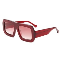 Lunettes de soleil oversize rétro audacieuses à monture plate en acétate pour femme avec protection UV400 pour la mode urbaine
