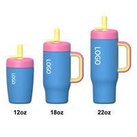 Gobelet isotherme pour enfants, anti-fuite, en acier inoxydable 304 standard, avec logo personnalisé coloré et mignon, 12/18/22 oz