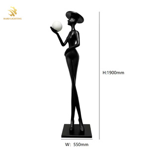 Figura di arte creativa moderna scultura lampada da terra a LED decorazione in resina leggera <span class=keywords><strong>per</strong></span> soggiorno o cappello da donna - Product Image 6
