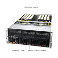 Serveur GPU SuperMicro AS-4125GS 4U Rack pour H100 A100 L40S A5000 PCIE/SXM Ordinateur IA Boîtier de carte graphique
