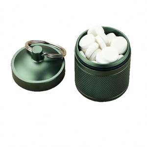 Cadeau promotionnel personnalisé, étui à pilules en alliage d'aluminium imperméable avec logo personnalisé, rangement portable pour médicaments, porte-clés de voyage - Product Image 1