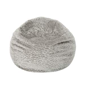 DB Yasmin 3 Foot <b>Bean</b> <b>Bag</b> Sofa Rounded Faux <b>Fur</b> with Grey Pebble Pattern - Product Image 3