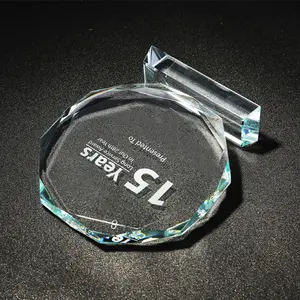 Hot Sale Custom Creative Design Logo Business Gifts Solid Glass Crystal Awards And Trophy