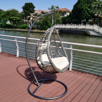 Chaise balançoire de patio intérieure et extérieure en rotin suspendu chaise œuf balançoire avec support meubles de jardin