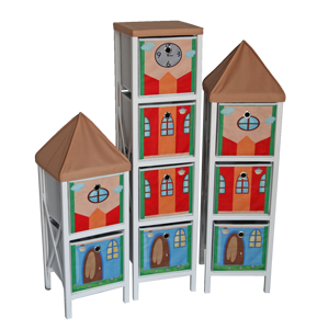 Precioso gabinete de Castillo de madera plegable, torre de almacenamiento para niños para juguetes, almacenamiento de tocador de tela para muebles de sala de estar - Product Image 5