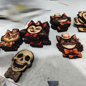 Kit de décoration rétro en <span class=keywords><strong>bois</strong></span> pour plateau à plusieurs niveaux d'Halloween, jolies plaques de table en <span class=keywords><strong>bois</strong></span> fantôme, décoration vintage d'automne pour cheminée de maison à l'Halloween - Product Image 2