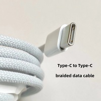 Cable de Datos Trenzado Tipo-C a Tipo-C de 60w, 1M 2M, Cable de Carga Rápida PD para iPhone 17/16/15, Tabletas y Dispositivos Móviles