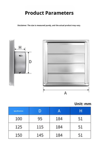 Grille d'aération carrée en acier inoxydable pour l'évacuation des gaz d'échappement en extérieur - Product Image 2