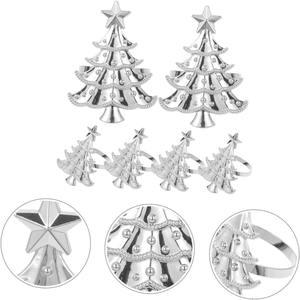 Großhandel Gold Silber Amerikanischer Stil Langlebige Umweltfreundliche Edelstahl Weihnachtsbaum Serviettenringe Eleganter Esstisch - Product Image 5