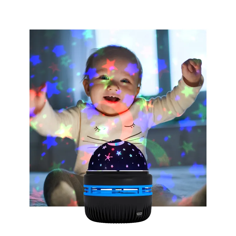 Factory Direct Sale 50W rotate LED starry snow mini projector light children lamp music led projector night