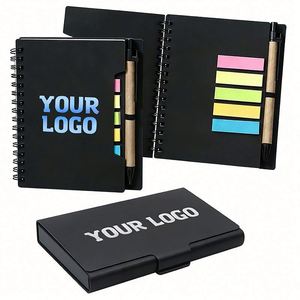 Eco Friendly Kraft Paper <b>Notebook</b> Pen <b>Set</b> Custom Logo Sustainable Stationery Business Corporate Gift Promotion Wholesale Notepad - Product Image 1