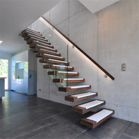 Einfach zu Installierende Treppe mit Minimalistischem Design und Holzstufen Gerade Treppe für Villen