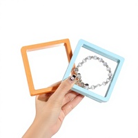 Boîte suspendue en ABSPE transparent imprimé, style épuré, pour bracelets et bijoux, avec logo personnalisé pour bracelets et colliers