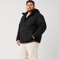 Chaqueta de Plumón para Hombre, Estilo Parka, con Capucha, Bolsillos con Botones, Cordones Ajustables, Cálida para Invierno, Tallas Grandes y Extra Grandes, 6XL 7XL