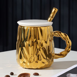 Tasses à café personnalisées en céramique de luxe vintage gaufrées 460 ml (15 oz) – Tasses à thé esthétiques et robustes pour sublimation - Product Image 3