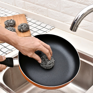 แผ่นขัดสแตนเลสทรงกลมสำหรับล้างจานในครัว แพ็ค 6 ชิ้น - Product Image 2