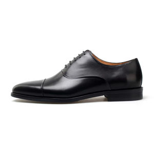 Chaussures de mariage Oxford pour hommes en cuir véritable, style italien haut de gamme, imperméables, intemporelles, faites à la main, antidérapantes et amortissantes - Product Image 2