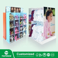 Présentoir en papier en carton pour supermarché au détail personnalisé présentoir au sol vêtements chaussettes pantalon cintre présentoir pour sous-vêtements