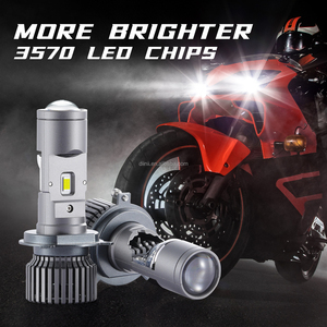 Faro a LED T1-H4 Super Luminoso in Alluminio 100W 10000LM IP67 Impermeabile con Lente Proiettore e Ventola Silenziosa ad Alta Velocità per Moto e Auto - Product Image 2