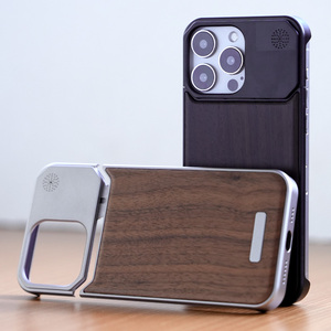 Coque en alliage d'aluminium B136 effet bois, vente en gros d'usine pour iPhone 14 Pro Max, compatible avec iPhone 13, 14, 15, 16, 17, 18 Pro Max - Product Image 2