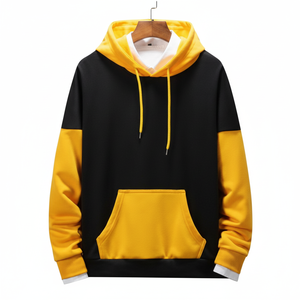 Sudadera con capucha impermeable de algodón 100% para hombre con forro de talla grande, sudadera tejida de punto, ropa antiarrugas y antiencogimiento - Product Image 1