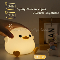 Veilleuse en silicone souple et mignonne en forme de canard, à intensité variable, rechargeable, lampe de chevet en forme d'animal en peluche / Lampe Canard