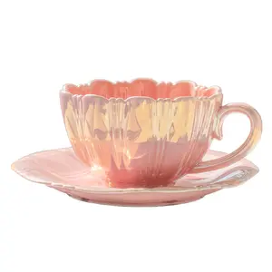 Wholesale 2022 New Design Pink Coasters Pottery Christmas Cup Coffee Nordic Luxury Mugs Sublimation Ceramic