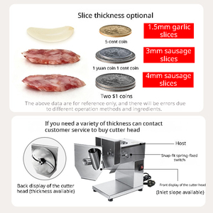 Mond.uk Trancheuse à Saucisses Électrique Commerciale 90kg/h - Coupe-<span class=keywords><strong>Bacon</strong></span> et Anneaux de Piment Professionnel en Acier Inoxydable pour Restaurant - Product Image 5