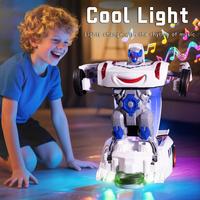Nuevo Vehículo Robot Eléctrico Transformable con un Solo Botón, Venta al por Mayor, Juguetes Educativos para Niños, Coche Robot Transformable con Luces y Música