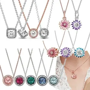 The Popular Original Female Ocean Heart Cat Eye Daisy Necklace Collection Fits Beautifully As A Gift For Pandora Diy Jewelry