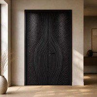 Panneau en bois MDF texturé 3D à surface en relief, imperméable, anti-rayures, décoratif pour revêtement de portes et murs intérieurs