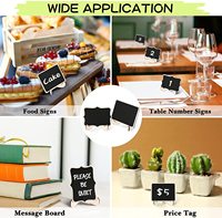 Mini tableau noir poli Tailai, étiquettes alimentaires pour buffet de fête, panneau en bois avec support sur chevalet