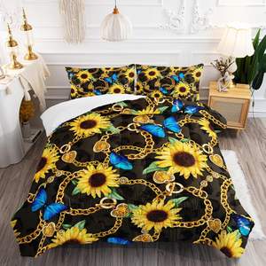 ชุดผ้านวมและปลอกหมอน7ชิ้นสำหรับทุกวัยดีไซน์ลายผีเสื้อไล่ระดับสีสันสดใส - Product Image 4