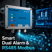 Système de détection de fuite d'eau GOLDKOON GDL5100 RS485 MODBUS RTU 12VDC Câble de 100-200m Montage mural Rail DIN Alarme anti-explosion