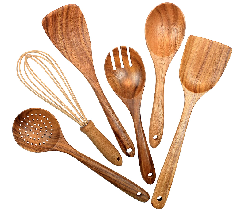 Кухонная утварь Combohome, кухонная вилка, шпатель из Натурального Тикового Дерева, сушильная ложка, инструмент