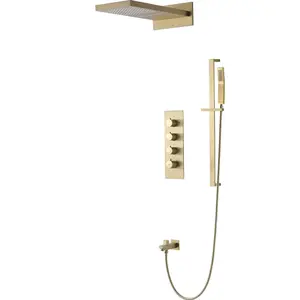 Термостатический роскошный дождевой смеситель для ванной комнаты, набор для душа, дождевая насадка для душа, душевая панель
