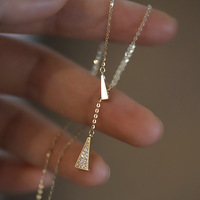 Triangle pendentif à breloque collier réglable collier en argent Sterling 925 plaqué or bijoux en argent colliers pour femmes