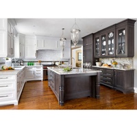Meubles modernes sur mesure, appartement de luxe classique, cuisine modulaire en bois massif blanc