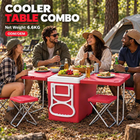 Glacière à roulettes 28L, glacière portable, table et chaise combinées, plage, pêche, chaud/froid, usine OEM