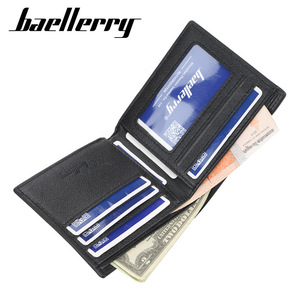 กระเป๋าสตางค์ทรงบางสำหรับผู้ชายแบรนด์ Baellerry สีดำกาแฟ ช่องใส่บัตรหลายช่อง ใช้ได้ทุกวัน - Product Image 2