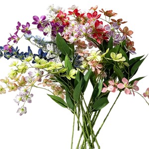 Pequeñas Flores Artificiales de Jazmín de Nueve Cabezas, Ramas Individuales de Seda de Poliéster, Estilo Moderno Minimalista, Decoración para Banquetes de Boda - Product Image 1